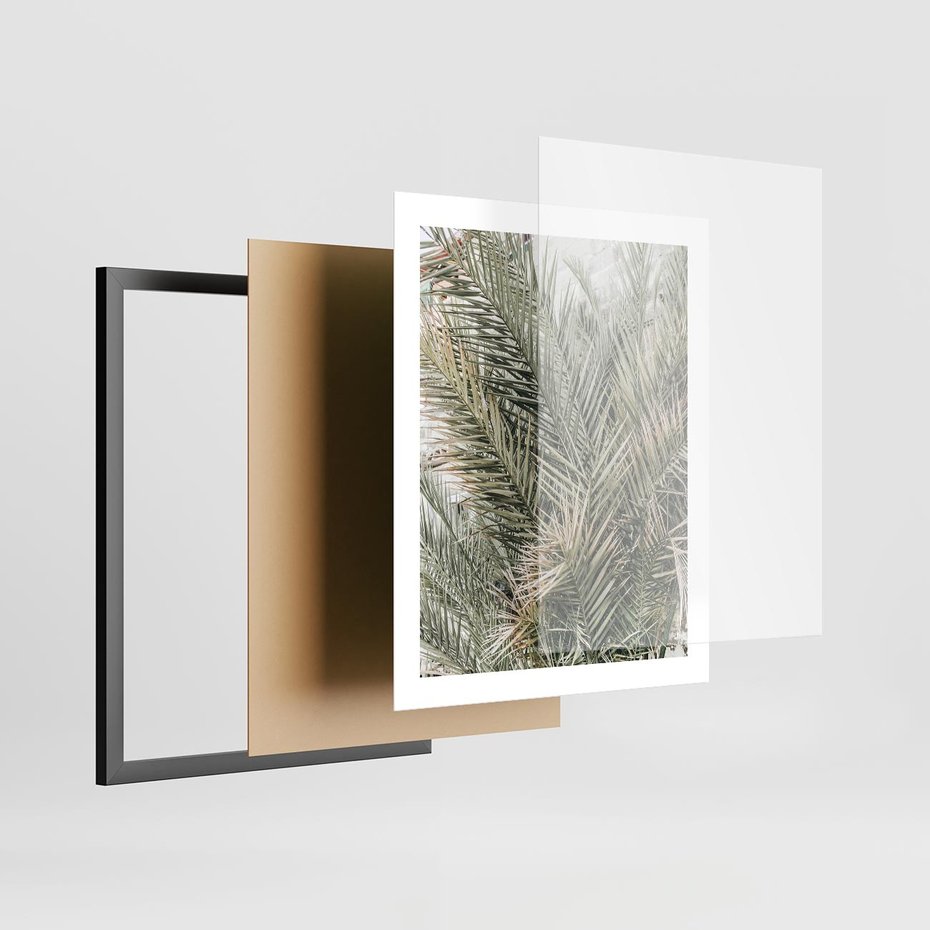 Plakat w ramie 40x50 - Egzotyczny Świat Palm - palmy, liście palmy - rama czarna