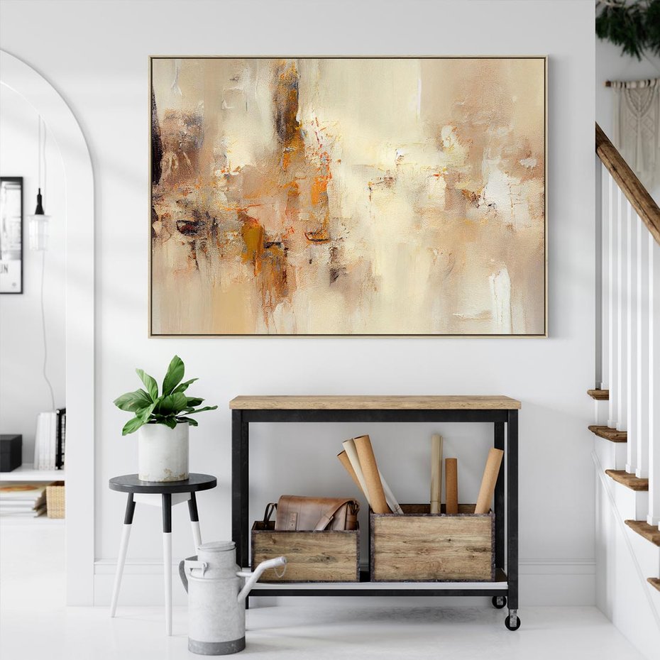 Obraz w ramie 100x70 - Odbicie utraconych barw - abstrakcja, tekstury farb - rama drewno