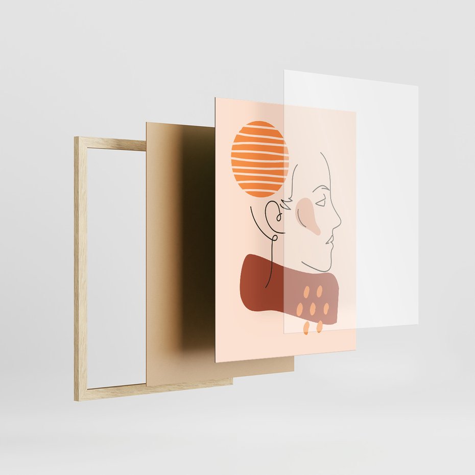 Zestaw obrazy w ramie 50x70 galeria - Kobiece, plakaty, salon - rama drewno