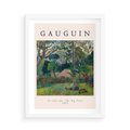 Plakat w ramie 50x70 - Gauguin: Reprodukcja i Typografia - Gauguin, reprodukcja - rama biała