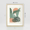 Plakat w ramie 30x40 - Abstrakcyjne Tropiki - liście, rośliny tropikalne w graficznym stylu - rama drewno
