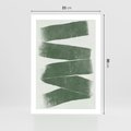Plakat bez ramy 21x30 - Zielone Refleksje - abstrakcja, zgaszony zielony kolor