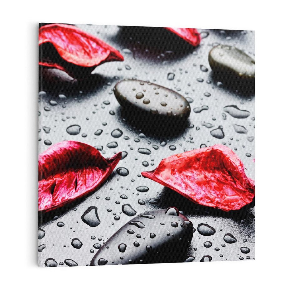 Obraz na płótnie 70x70 - Spa wśród Natury - spa, kamienie