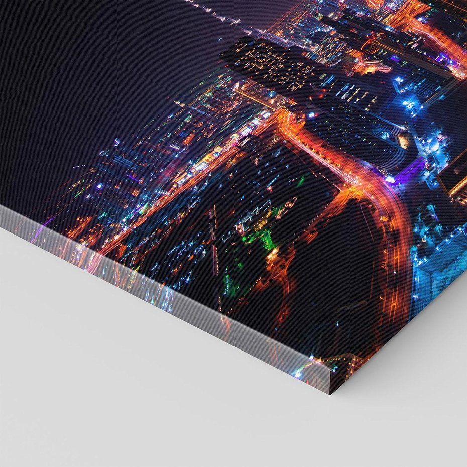 Obraz na płótnie 70x50 - Nocne oświetlenie miasta - miasto, noc