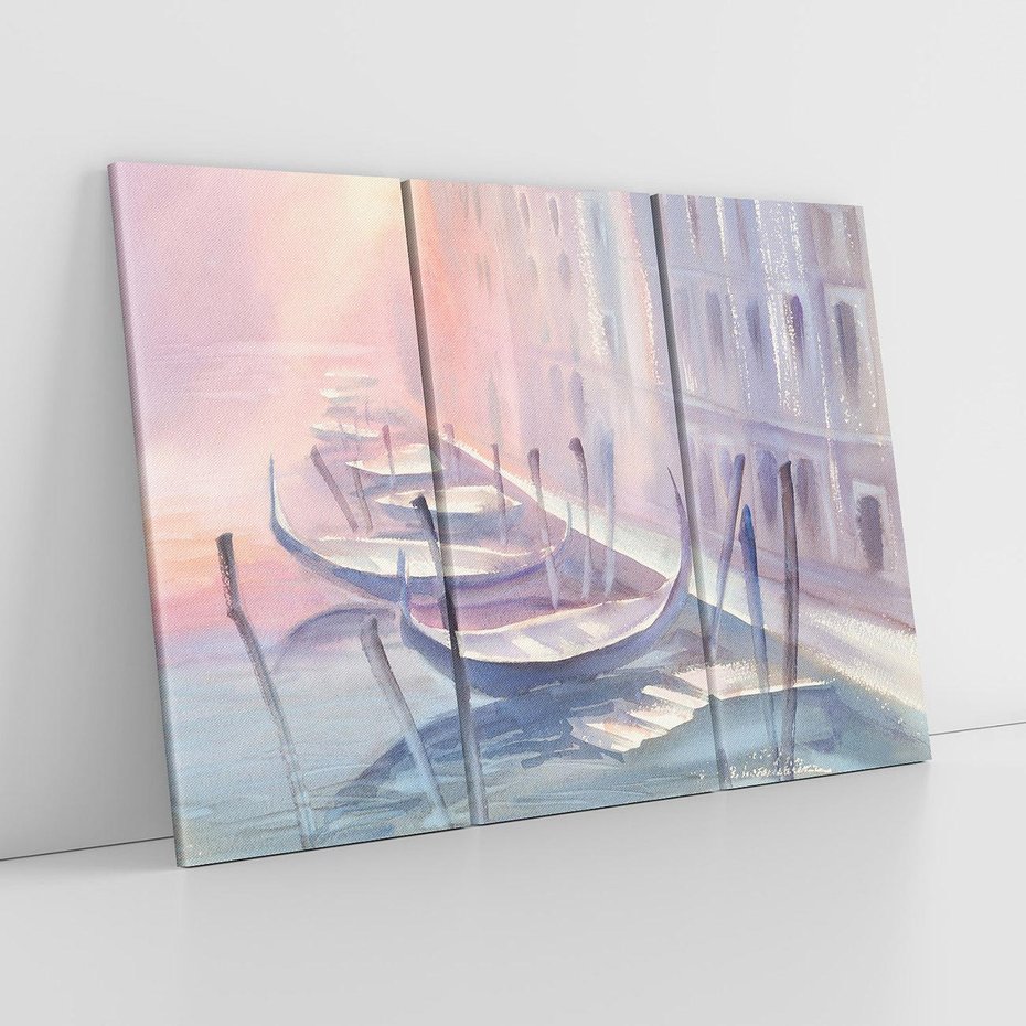 Obraz na płótnie 120x80 - Romantyczne Zachody - akwarelowy rysunek, stonowane pastelowe kolory