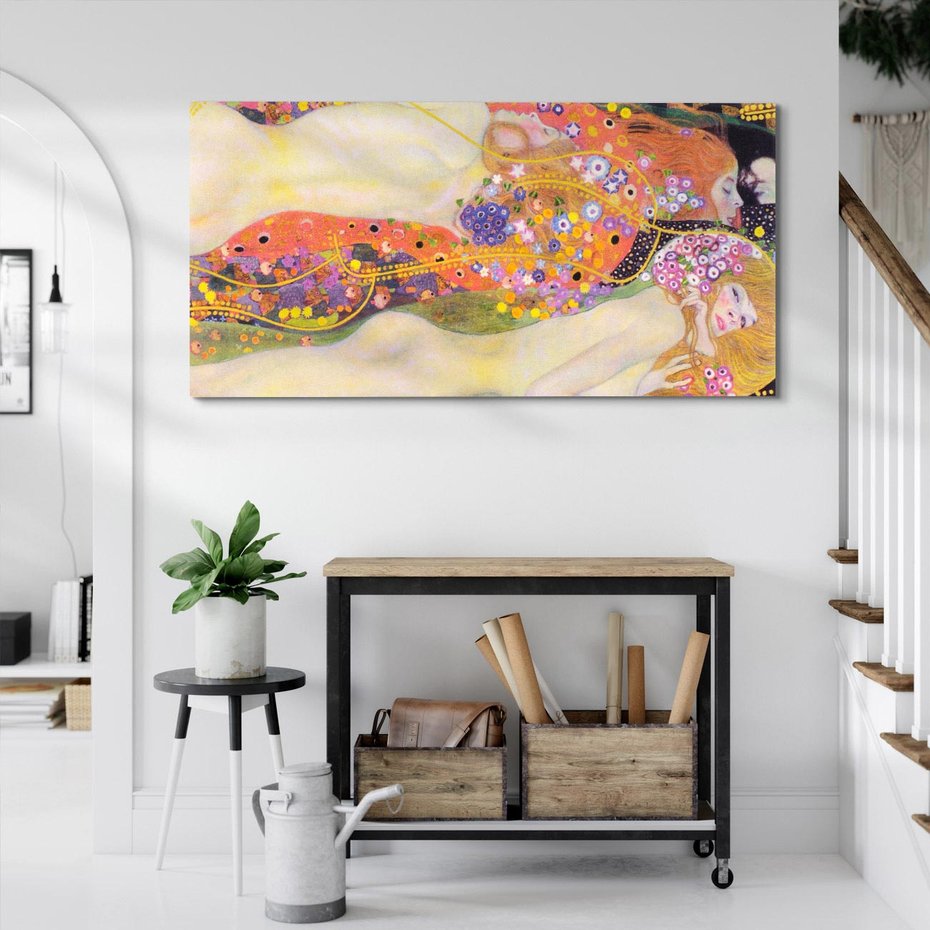 Obraz na płótnie 100x50 - "Water Serpents II" (1907) Gustav Klimt - Reprodukcja - reprodukcja, obraz na płótnie