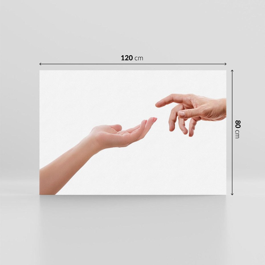 Obraz na płótnie 120x80 - Dłonie Miłości - Siła Dotyku - dłonie, kobieta