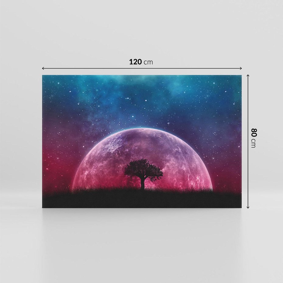 Obraz na płótnie 120x80 - Tajemnicza obecność kosmosu - księżyc, kosmos