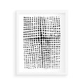 Plakat w ramie 40x50 - Refleksje Monochromatycznych Widoków - abstrakcyjna kompozycja z czarnych kropek, minimalistyczny czarno bialy plakat - rama biała
