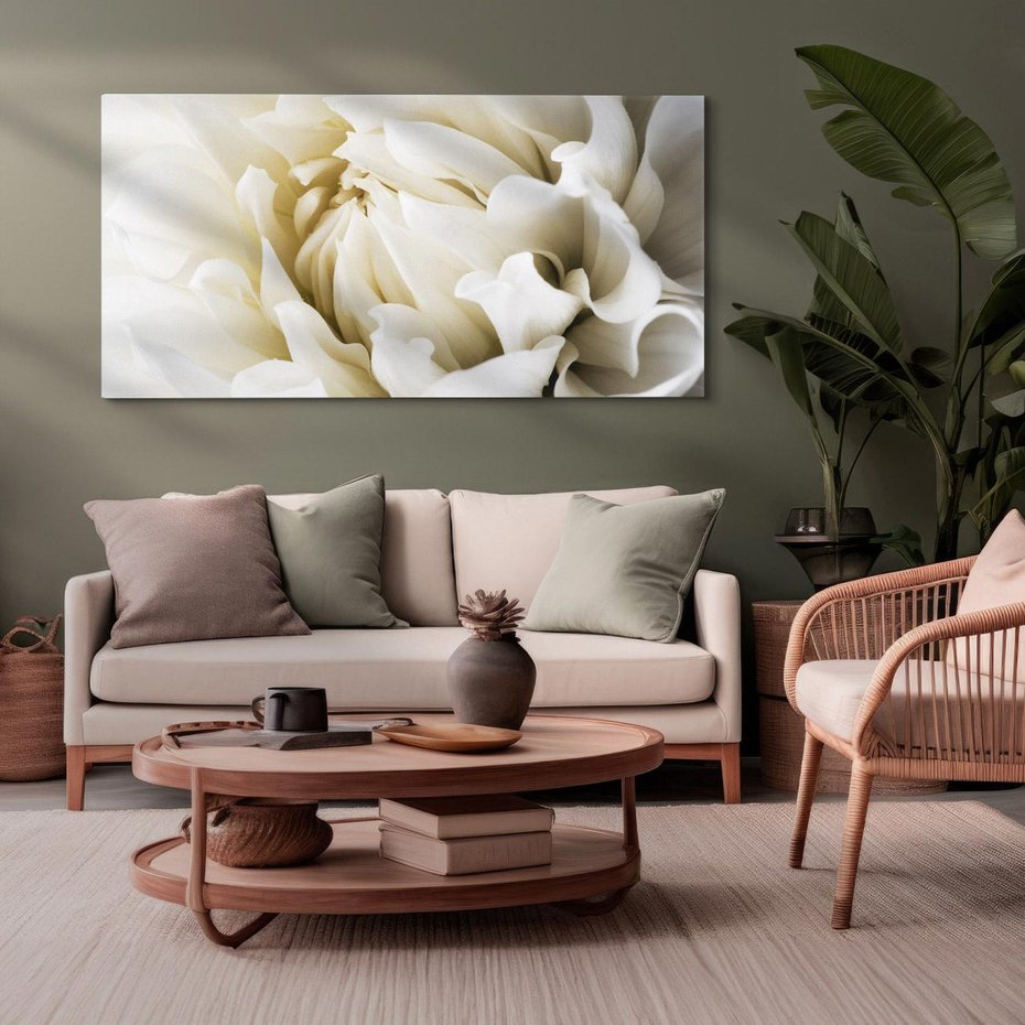 Obraz na płótnie 100x50 - Białe Kwiaty Delikatności - białe, kwiaty