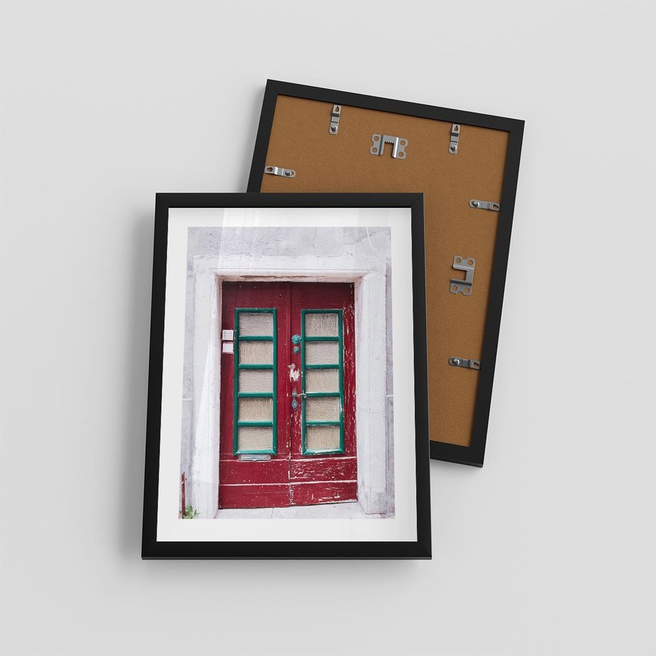 Plakat w ramie 30x40 - Retro Przez Drzwi - drzwi, retro - rama czarna