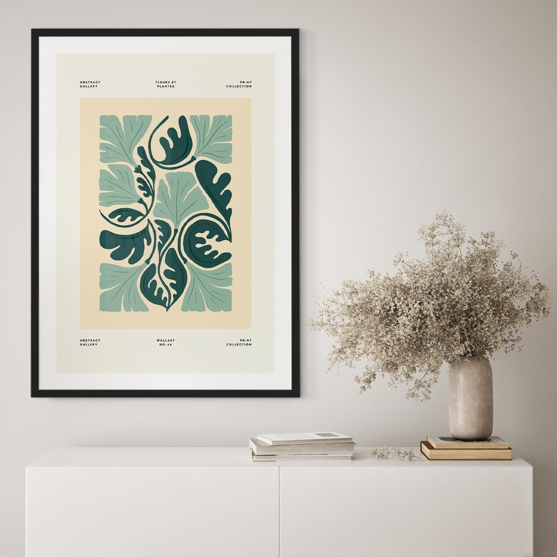 Plakat w ramie 50x70 - Podróżne Impresje - roślinne motywy, ornamenty - rama czarna