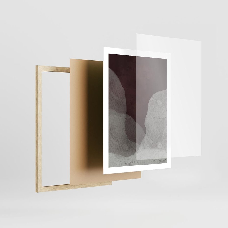 Plakat w ramie 50x70 - Zaklęte Zaburzenia - mroczny plakat, nowoczesne wnętrza - rama drewno