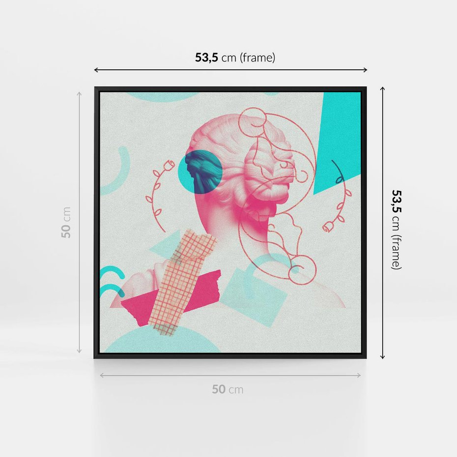 Obraz w ramie 50x50 - Sztuka w Różach - nowoczesna sztuka, kolaż ze zdjęć - rama czarna