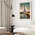 Plakat w ramie 50x70 - Paryski Szczyt - Paryż, wieża - rama drewno