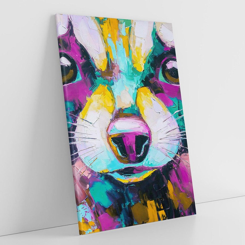 Obraz na płótnie 80x120 - Przebudzenie snu artysty - zbliżenie, kolorowy portret szopa pracza