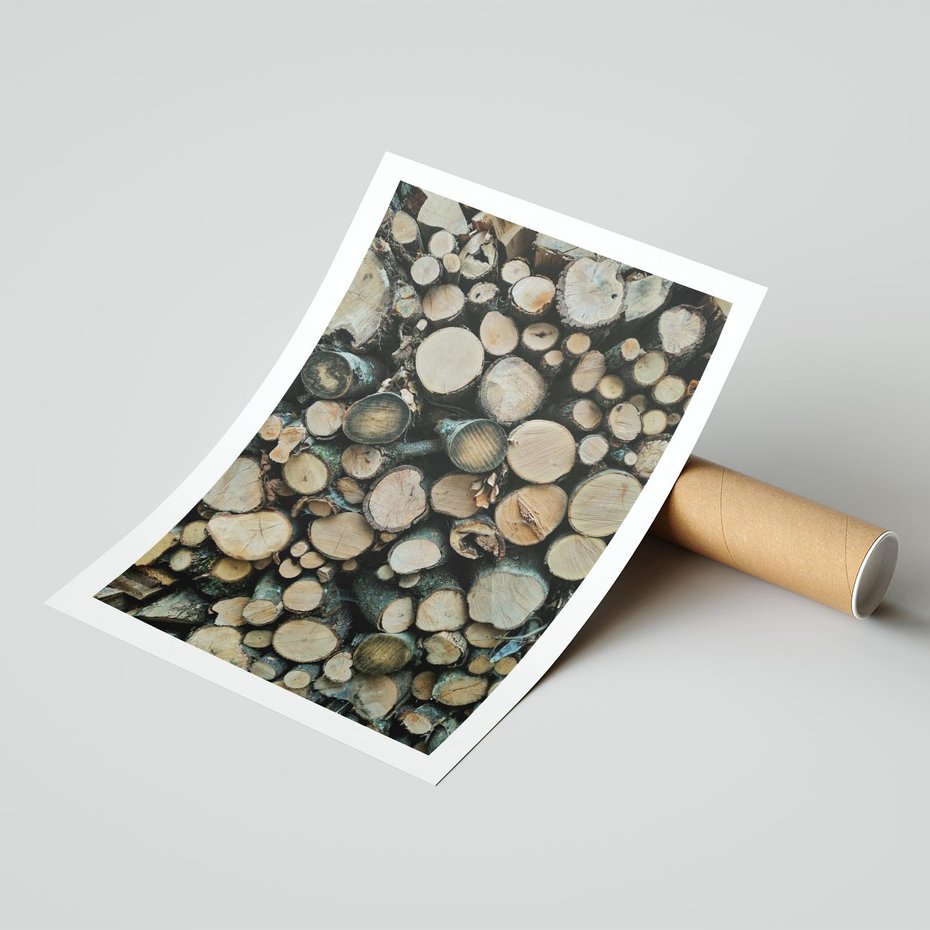 Plakat bez ramy 50x70 - Bliskość Natury - drewno, las