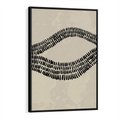 Obraz w ramie 50x70 - Kontury Ewolucji Materii - boho plakat, czarne kropki kreski - rama czarna