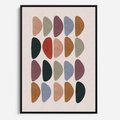Obraz w ramie 50x70 - Granice Boho - abstrakcyjny obraz, geometryczna kompozycja - rama czarna