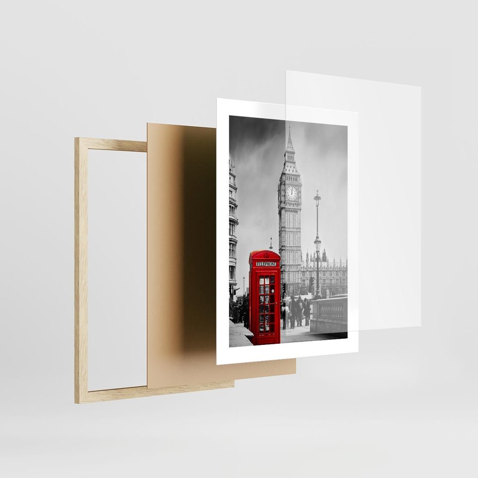 Plakat w ramie 30x40 - Ikoniczny Big Ben w Londynie - Big Ben, Londyn - rama drewno