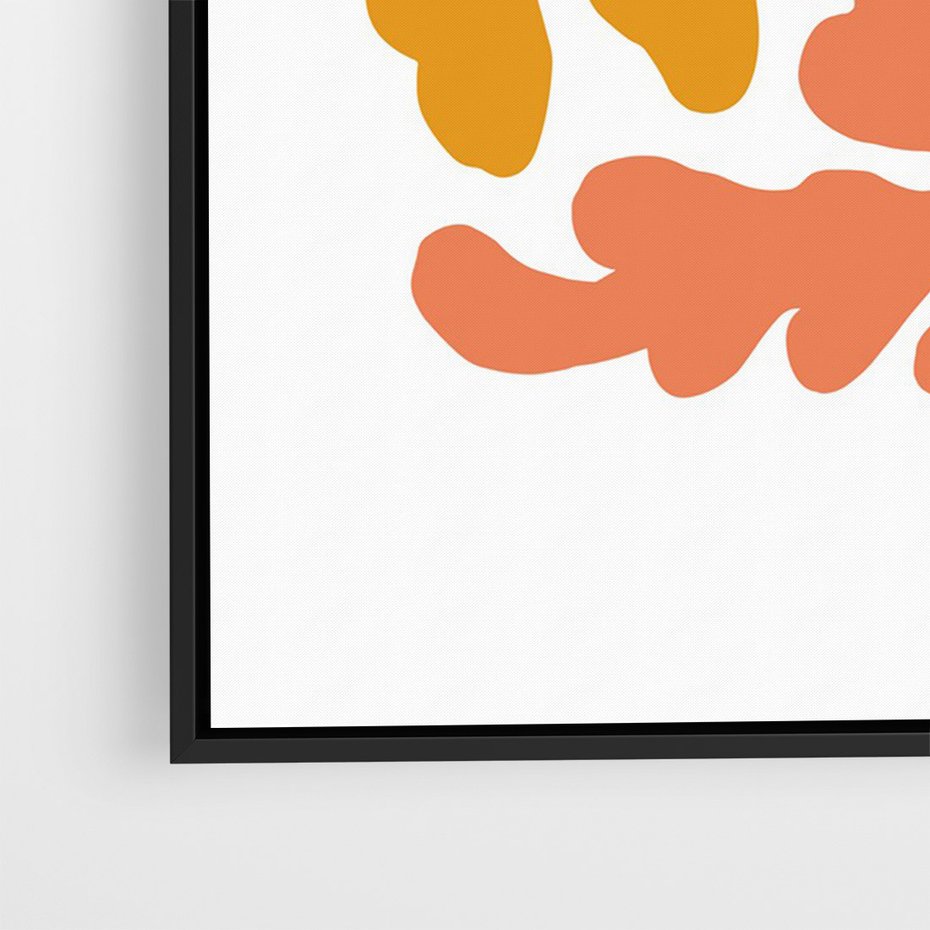 Obraz w ramie 70x100 - Rozbijające Refleksje - abstrakcyjne kolorowe kwiaty, minimlizm - rama czarna