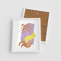Plakat w ramie 40x50 - Kolorowe Pastelowe Spektrum - akwarela, minimalizm - rama biała