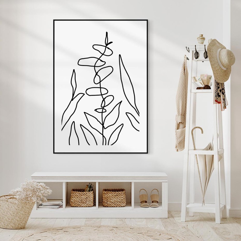 Obraz w ramie 70x100 - Konturem Naznaczone - mroczna sztuka, minimalizm - rama czarna