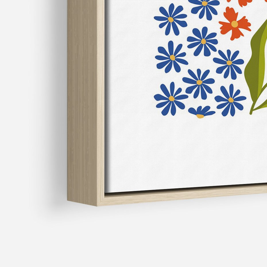 Obraz w ramie 80x120 - Splątane Granice - kwiaty, sztuka nowoczesna - rama drewno