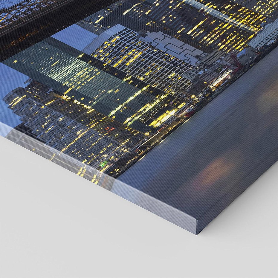 Obraz na płótnie 120x60 - Mosty Manhattanu nocą - most, Nowy Jork