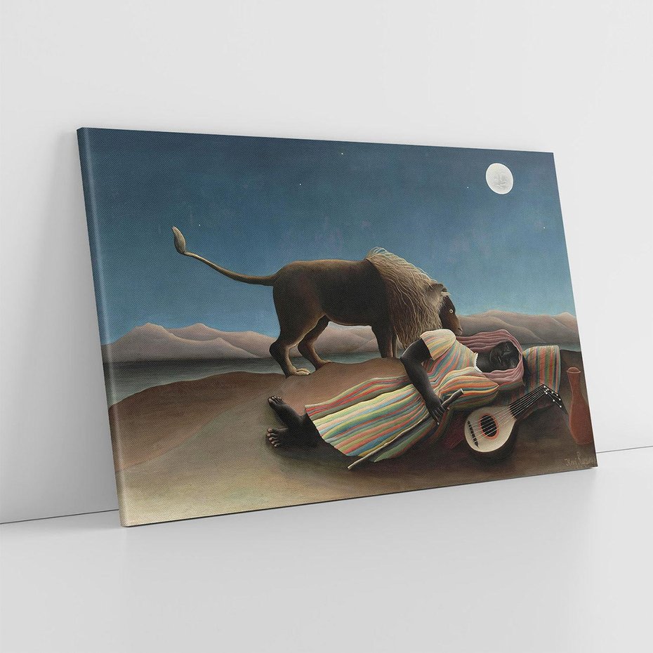 Obraz na płótnie 100x70 - "Sleeping Gypsy" (1897) Henriego Rousseau - Reprodukcja - reprodukcja, obraz na płótnie