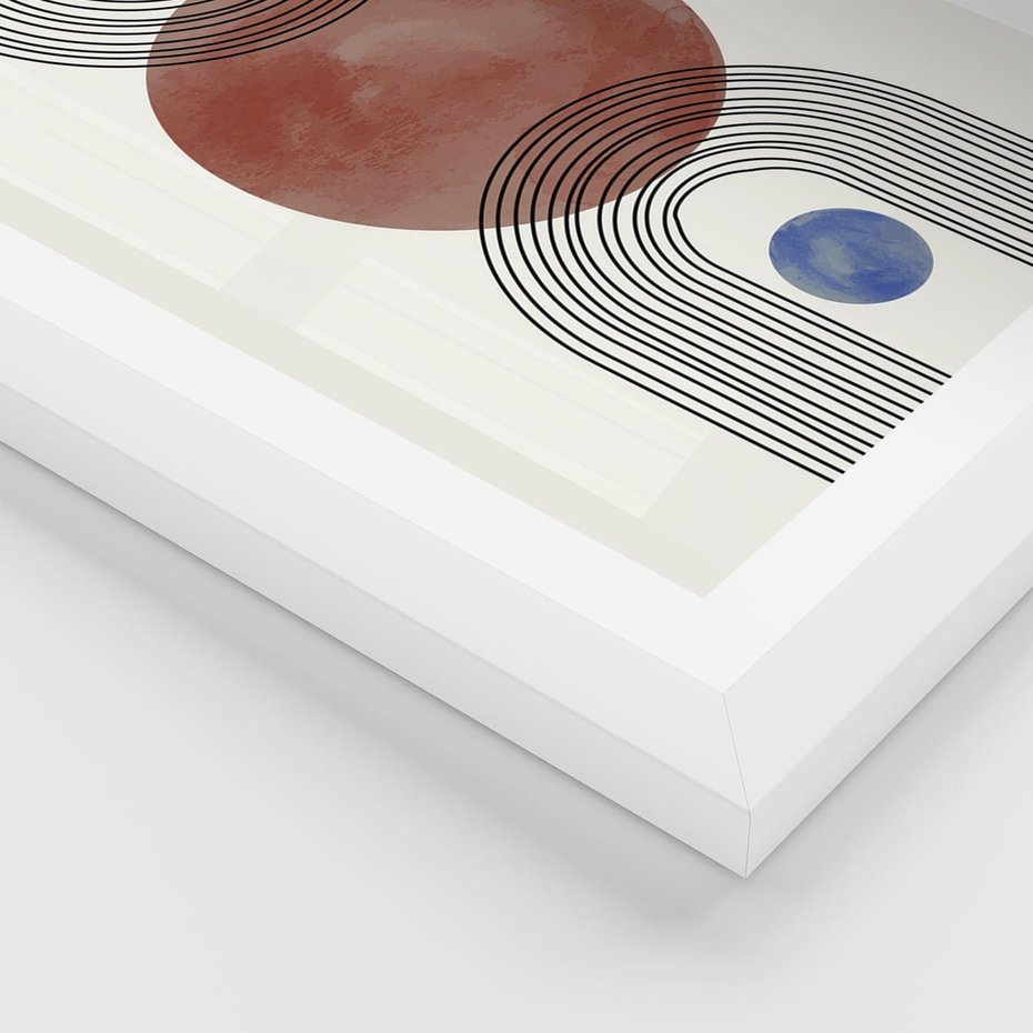 Plakat w ramie 50x70 - Księga Impulsów - nowoczesny plakat, styl midcentury - rama biała