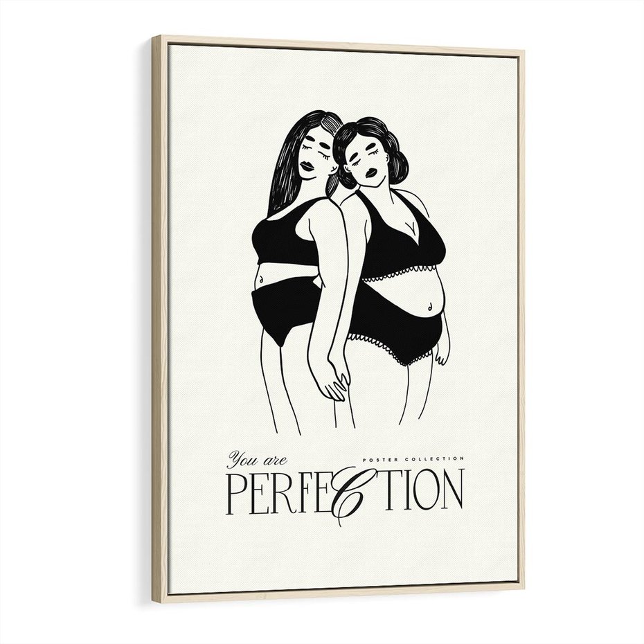 Obraz w ramie 80x120 - Siła i Wspólnota - nowoczesna sztuka kobieca, plakat - rama drewno
