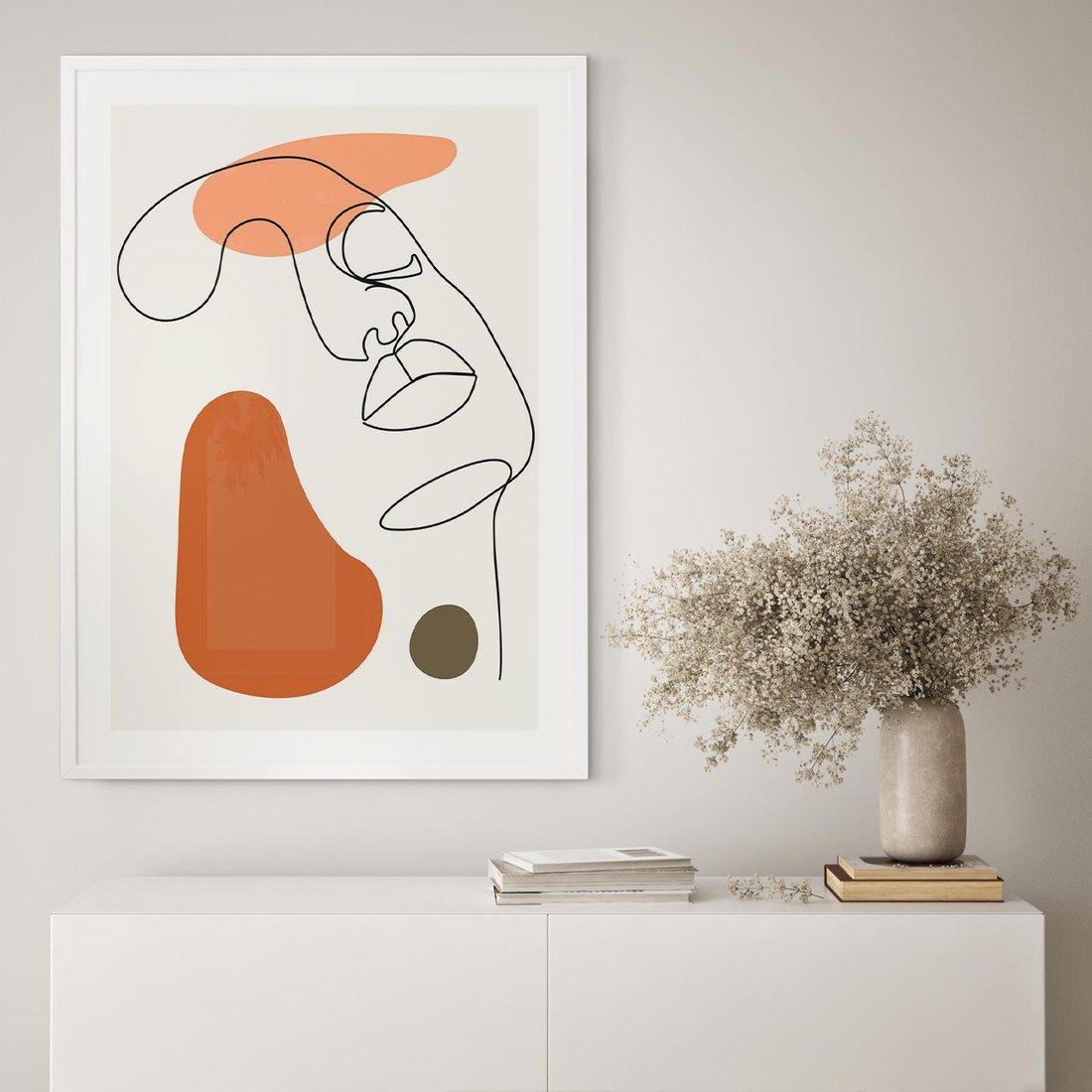Plakat bez ramy 30x40 - Twarz w Geometrycznym Stylu - nowoczesny obraz, grafika