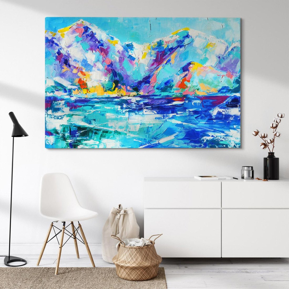 Obraz na płótnie 70x50 - Mistyka Górskich Marzeń - abstrakcja, pejzaż gór