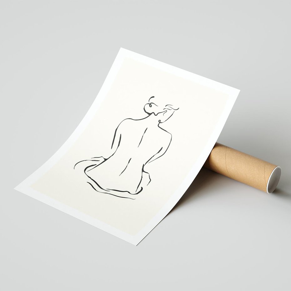 Plakat bez ramy 40x50 - Migotliwa Symfonia - kobieta akt, minimalizm