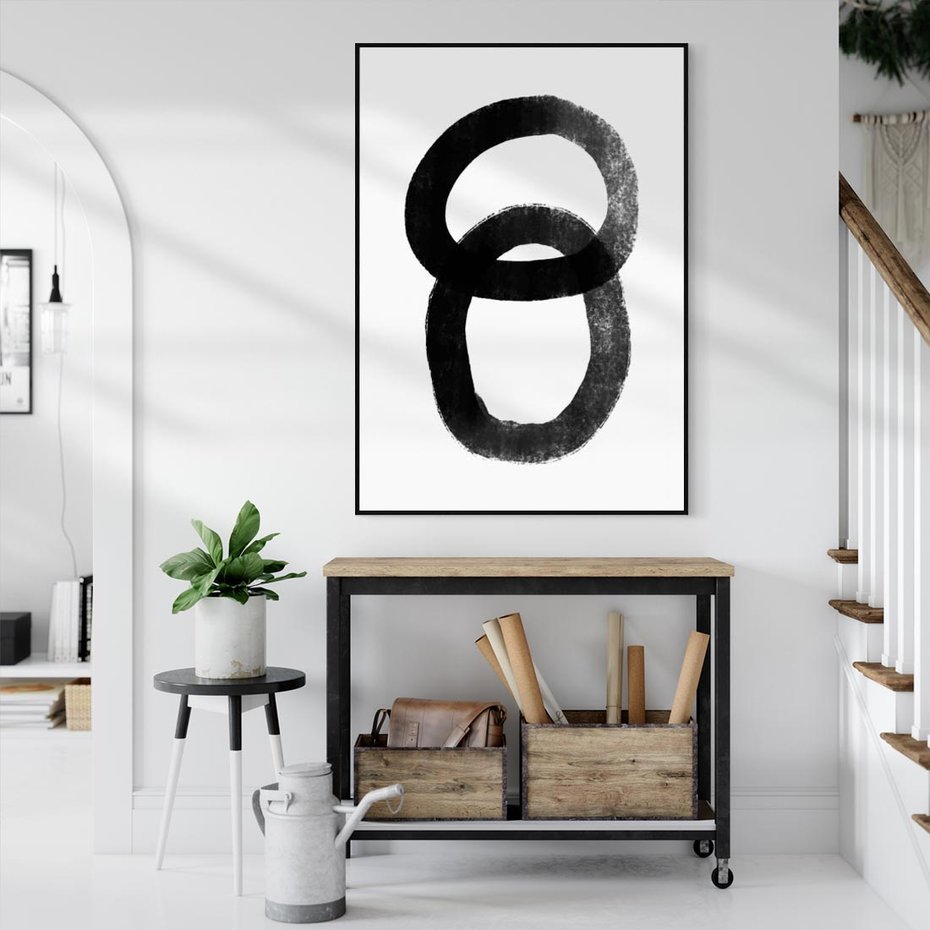 Obraz w ramie 50x70 - Kształtując Granice - abstrakcja, minimalizm - rama czarna