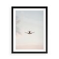 Plakat w ramie 50x70 - W Powietrzu: Samolot na Niebie - samolot w przestworzach, samolot na niebie - rama czarna