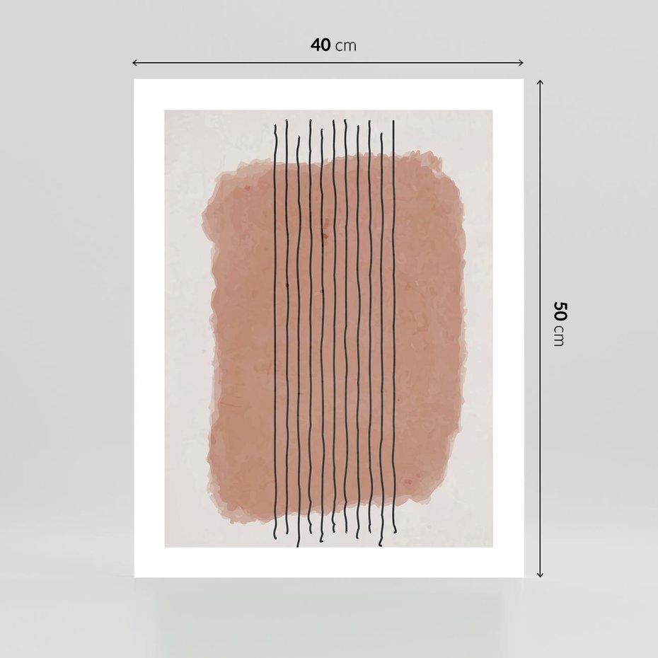 Plakat bez ramy 40x50 - Rozmyte Widzenia - abstrakcyjna akwarelowa plama, nieregularne kreski