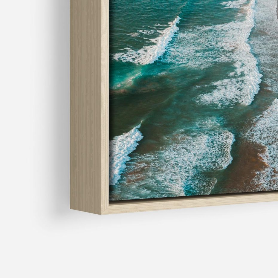 Obraz w ramie 50x50 - Z Lotu Ptaka - fotografia, plaża - rama drewno