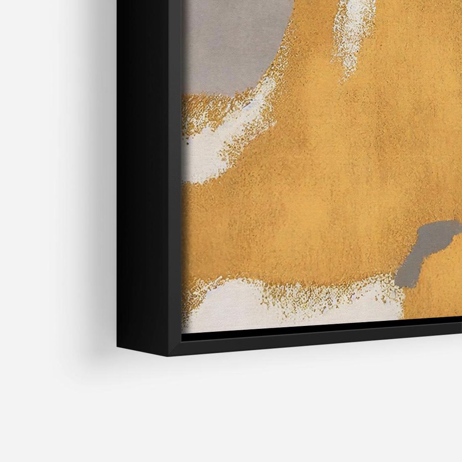 Obraz w ramie 100x70 - Złote Maźnięcia Pędzla - złota abstrakcja, plamy - rama czarna
