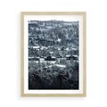 Plakat w ramie 50x70 - Domki w Chmurach - górski zimowy krajobraz, dommki na wzgórzach - rama drewno