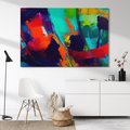 Obraz na płótnie 100x70 - Abstrakcyjne wizje czasu - żywe radosne kolory, plamy kolory