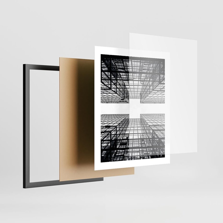 Plakat w ramie 40x50 - Czar i Wielkość - wieżowce, architektura - rama czarna