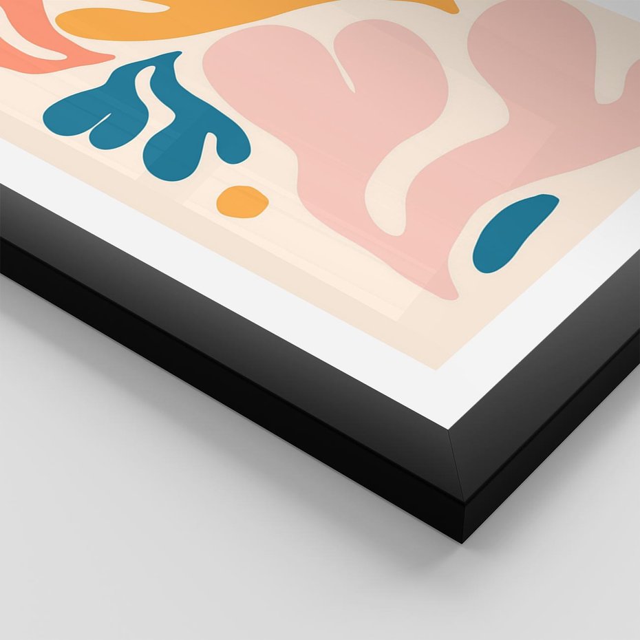 Plakat w ramie 50x70 - Granice Inspiracji - abstrakcyjne dziwne formy, nowoczesny plakat - rama czarna