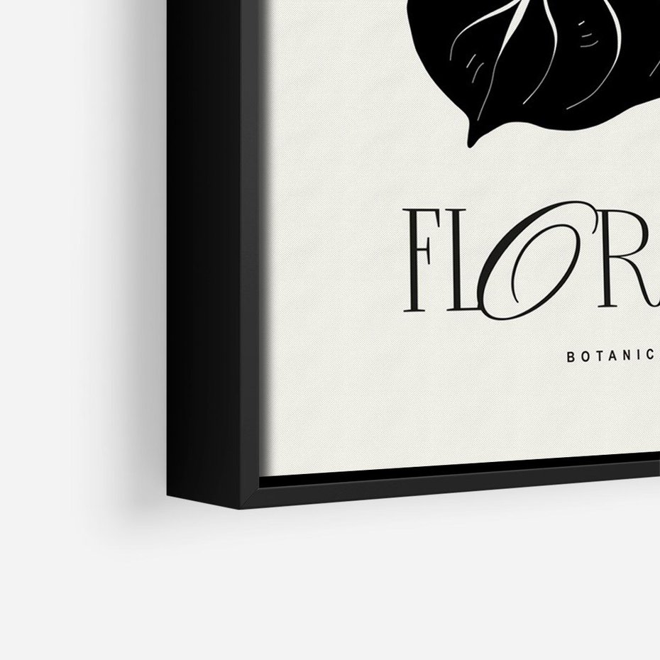 Obraz w ramie 70x100 - Odbicie kwiatowych chwil - kwiaty, typografia - rama czarna