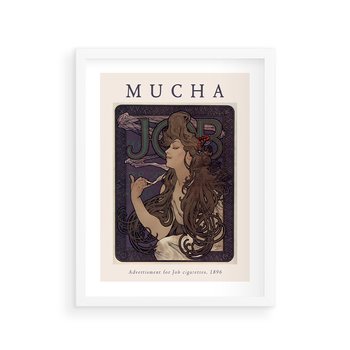 Plakat w ramie 30x40 - Reprodukcja A.Mucha - Mucha, plakat z reprodukcją - rama biała