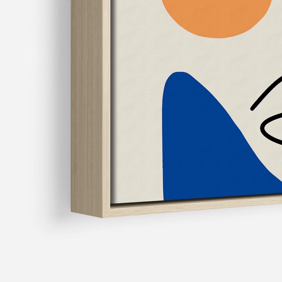 Obraz w ramie 50x50 - Rozbijające Granice Kształtów - abstrakcyjny obraz, przypomina twarz - rama drewno