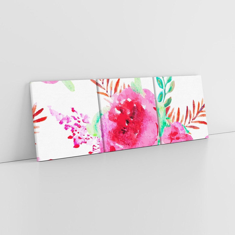 Obraz na płótnie 120x40 - Delikatna Akwarela - kwiaty, akwarela