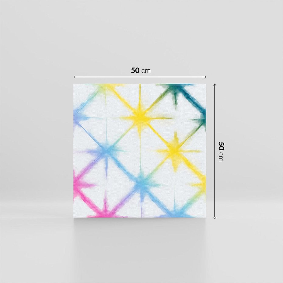 Obraz na płótnie 50x50 - Wibracje podświadomego hałasu - tęczowe kolorowe plamy, wybuchy