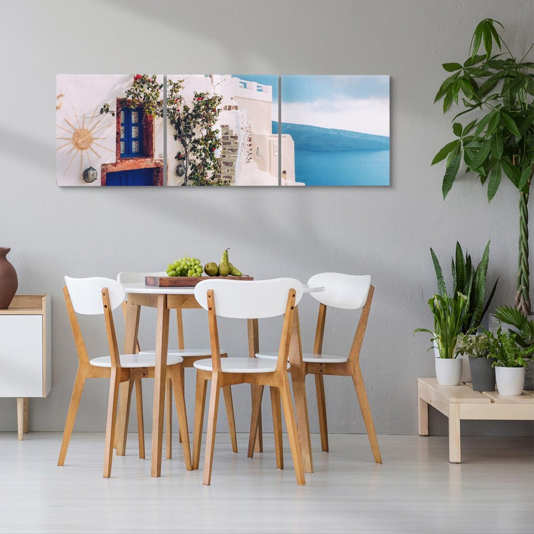 Obraz na płótnie 120x40 - Urok Greckiej Wyspy - Santorini, Grecja